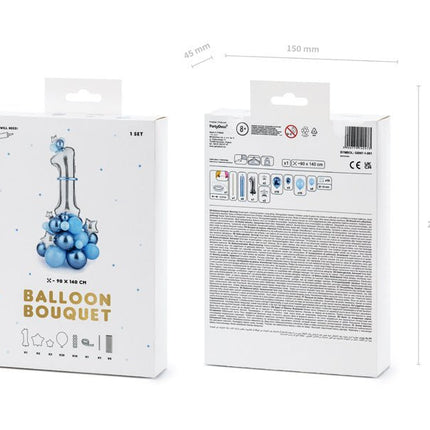 Ballonnen Set 1 Jaar Blauw 1,4m van Partydeco koop je bij Partywinkel