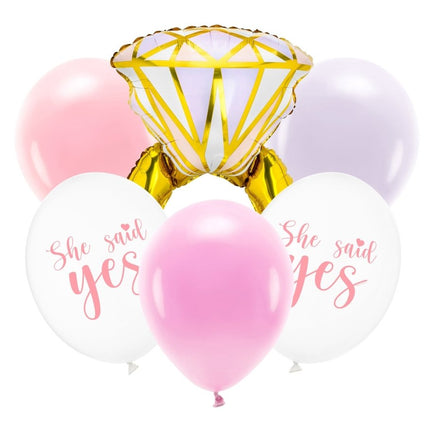 Ballonnen Set She Said Yes 6st van Partydeco koop je bij Partywinkel