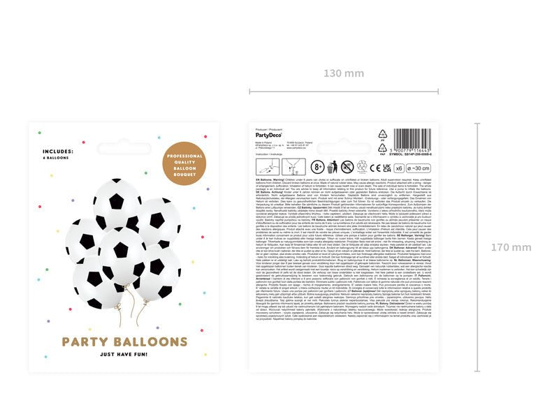 Ballonnen Voetbal 30cm 6st van Partydeco koop je bij Partywinkel