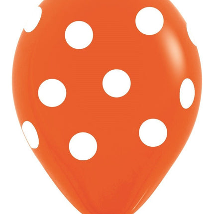 Ballonnen White Polka Dots Mix 30cm 25st van Sempertex koop je bij Partywinkel