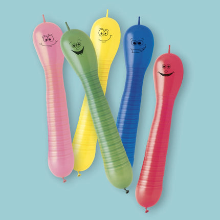 Ballonnen Wormen Gekleurd 22cm 12st van Unique koop je bij Partywinkel