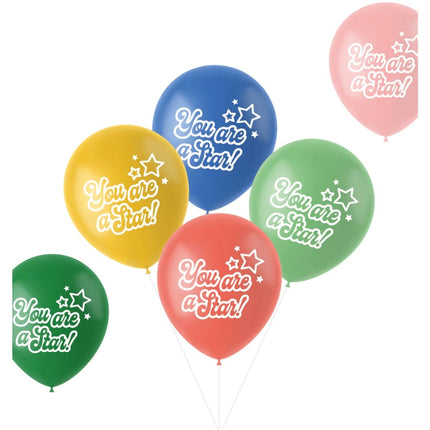 Ballonnen You Are A Stare Gekleurd 33cm 6st van Folat koop je bij Partywinkel