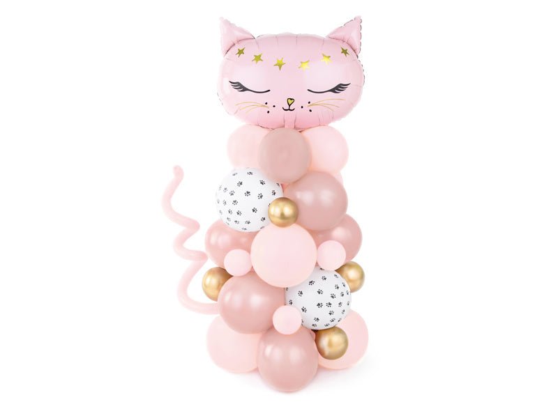 Ballonnenpilaar Kat Roze 1,4m van Partydeco koop je bij Partywinkel
