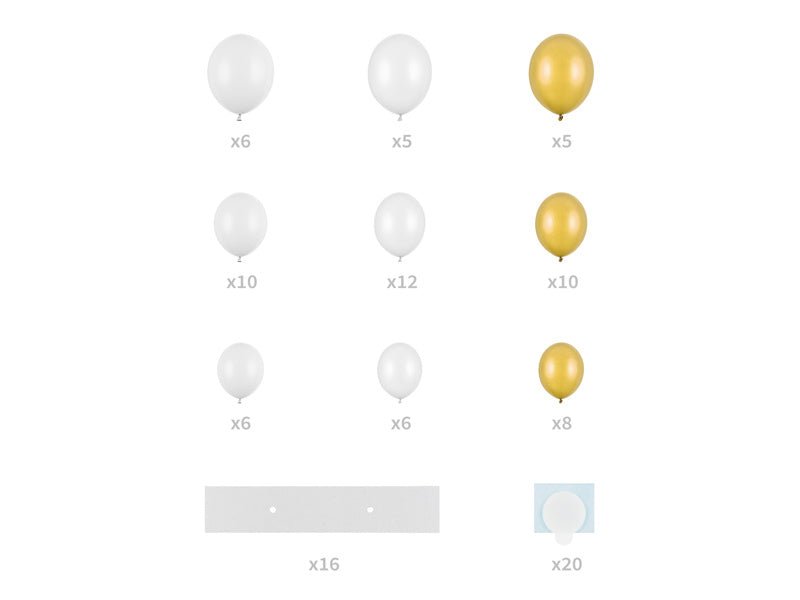 Balloonboog Hart Wit 11 delig van Partydeco koop je bij Partywinkel