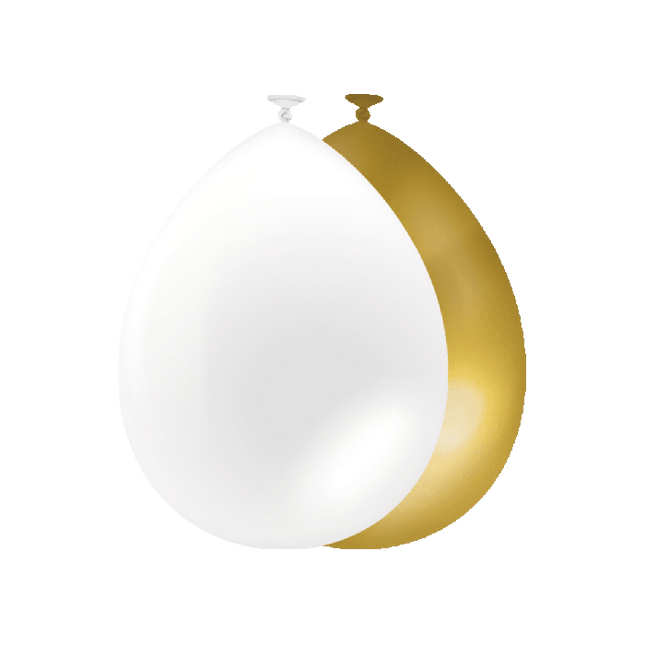 Globos Oro Blanco 30cm 10pcs