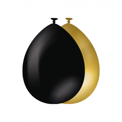 Globos Oro Negro 30cm 25pcs