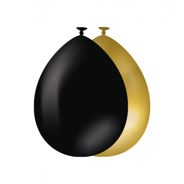 Globos Oro Negro 30cm 25pcs