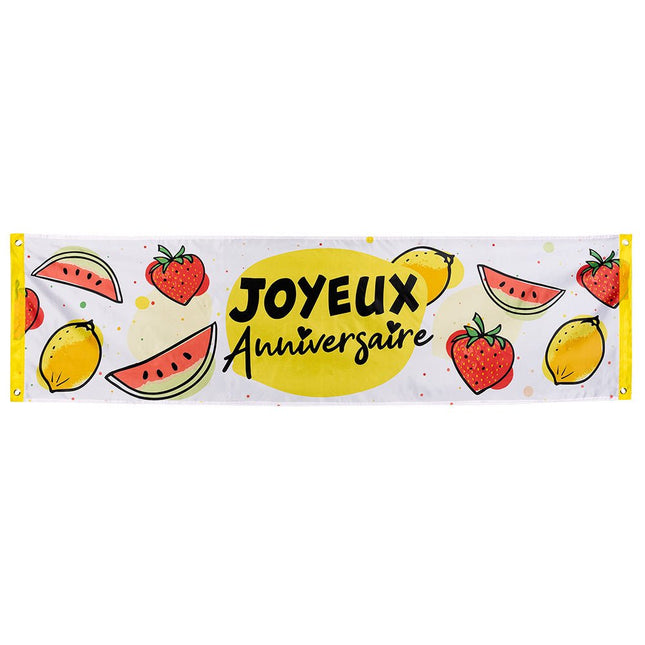 Banner Fruit Joyeux Anniversaire 1,8m van Boland koop je bij Partywinkel