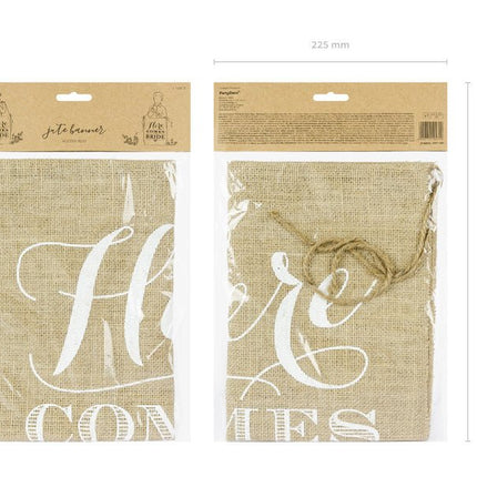 Banner Here Comes The Bride 51cm van Partydeco koop je bij Partywinkel