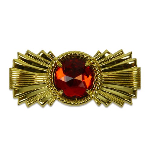Alfiler de boina oblongo con piedra roja