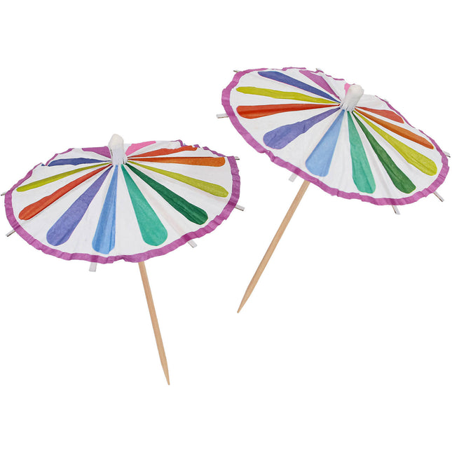 Pegatinas de colores para cócteles Paraguas 10 unidades