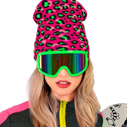 Beanie Luipaard Neon Roze van Widmann koop je bij Partywinkel
