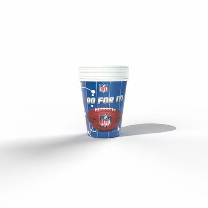 Vasos de la NFL, azules y rojos, 250 ml, 6 unidades