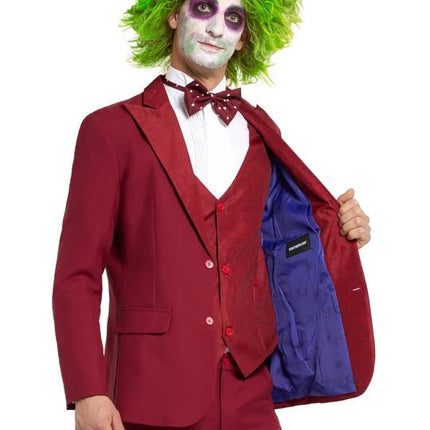 Beetlejuice Bruidegom Kostuum Heren Donkerrood 4-delig van OppoSuits koop je bij Partywinkel