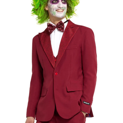 Beetlejuice Bruidegom Kostuum Heren Donkerrood 4-delig van OppoSuits koop je bij Partywinkel