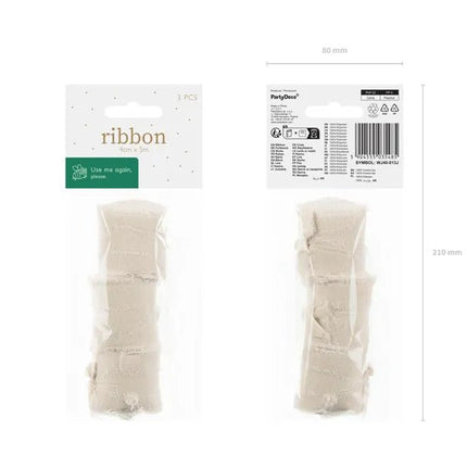 Beige Lint 5m 3st van Partydeco koop je bij Partywinkel