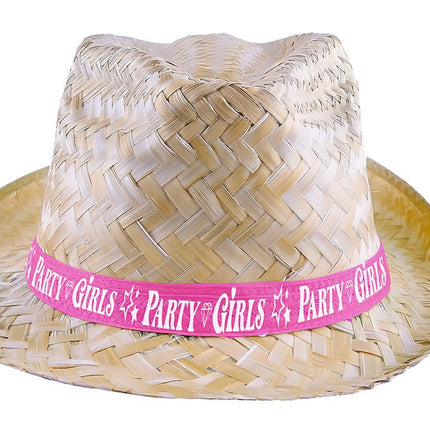 Beige Stro Hoed Party Girls van Fiestas Guirca koop je bij Partywinkel