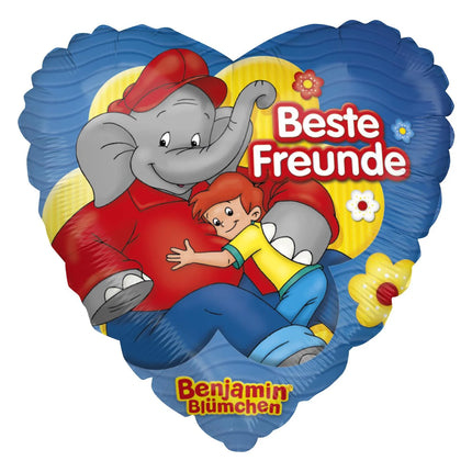 Globo de Benjamin Blümchen con forma de corazón, sin gas, 45 cm