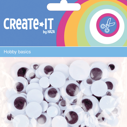 Bewegende Ogen 75st van Haza Witbaard koop je bij Partywinkel