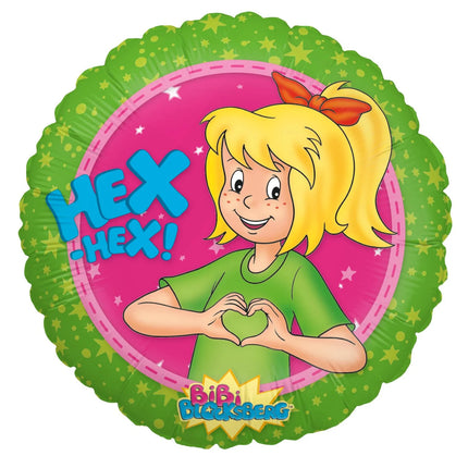 Globo de helio Bibi Blocksberg verde vacío, 45 cm