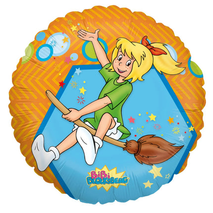 Globo de helio Bibi Blocksberg redondo vacío, 45 cm
