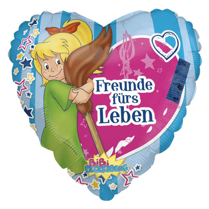 Globo de helio Bibi Blocksberg con forma de corazón, sin gas, 45 cm