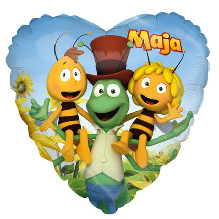 Maya la abeja, globos de helio «Amigos», sin gas, 45 cm