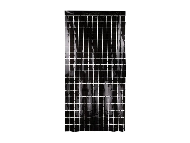 Cortina de Puerta Negra Cuadrados 2m