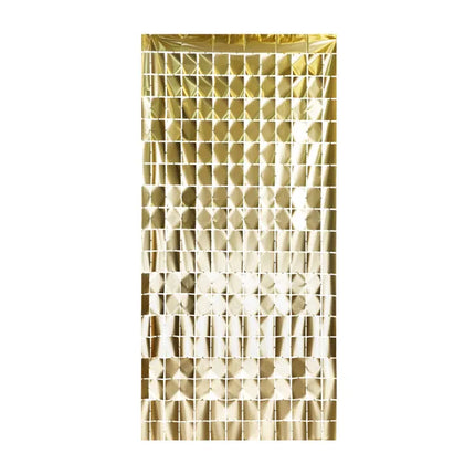 Cortina de Puerta Dorada Cuadrados 2m