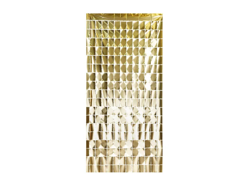 Cortina de Puerta Dorada Cuadrados 2m