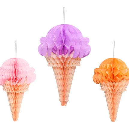 Panales de helado de colores 30cm 3pcs