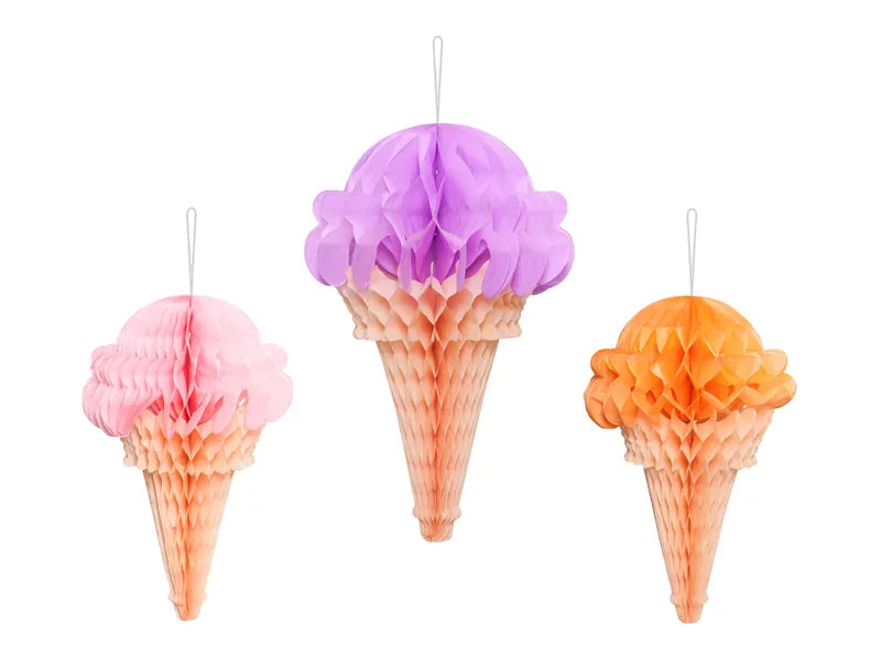 Panales de helado de colores 30cm 3pcs