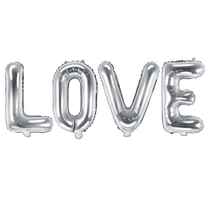 Set Globos Letra Amor Plata Vacíos 1,4m
