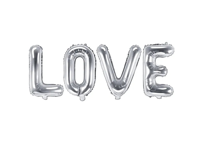 Set Globos Letra Amor Plata Vacíos 1,4m