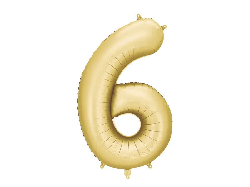 Globo Figura 6 Años Oro Satinado Foil Vacío 86cm