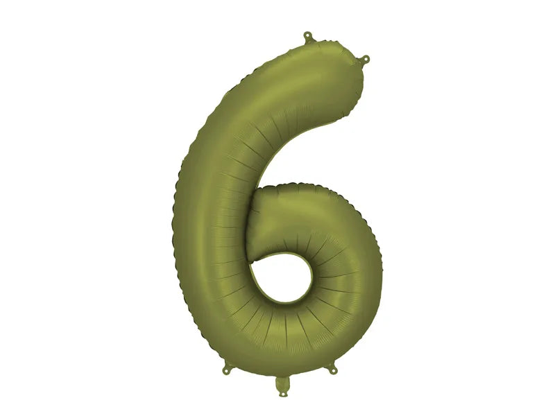 Globo Figura 6 Años Verde Oliva Vacío 86cm