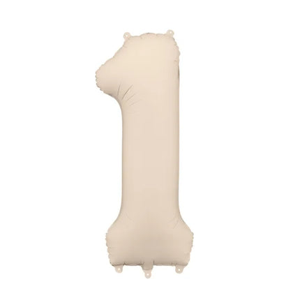 Globo Figura 1 Año Beige Mate Vacío 86cm