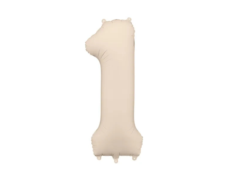 Globo Figura 1 Año Beige Mate Vacío 86cm