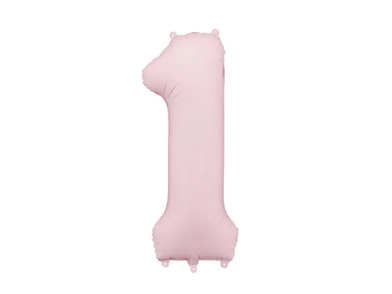 Globo Figura 1 Año Rosa Claro Vacío 86cm