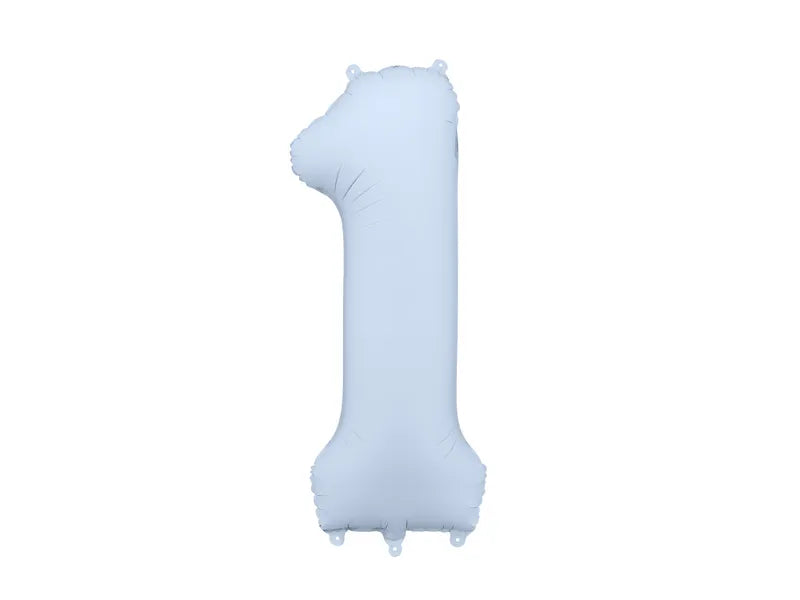 Globo Figura 1 Año Azul Claro Mate Vacío 86cm