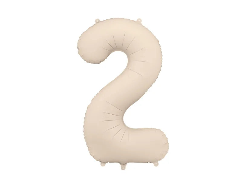 Globo Figura 2 Años Beige Mate Vacío 86cm
