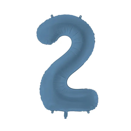 Globo Figura 2 Años Azul Mate Vacío 86cm