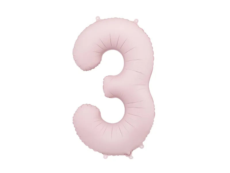 Globo Figura 3 Años Rosa Claro Vacío 86cm