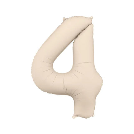 Globo Figura 4 Años Beige Mate Vacío 86cm
