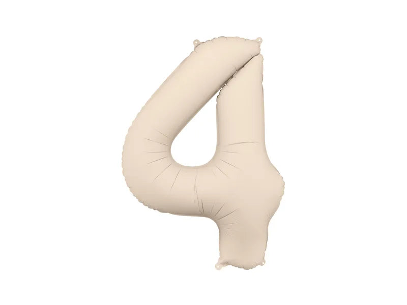 Globo Figura 4 Años Beige Mate Vacío 86cm