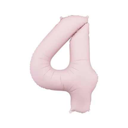 Globo número "4", 86 cm, rosa claro