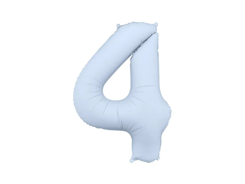 Globo Figura 4 Años Azul Claro Mate Vacío 86cm