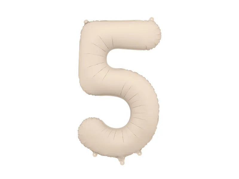 Globo Figura 5 Años Beige Mate Vacío 86cm