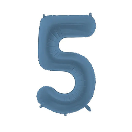 Globo Figura 5 Años Azul Mate Vacío 86cm