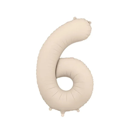 Globo Figura 6 Años Beige Mate Vacío 86cm